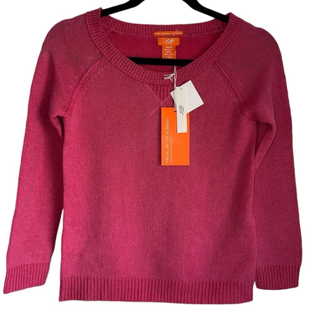 NWT JOE FRESH SIZE XS 100% cashmere‎ pink sweater pullover crewneck long sleeve